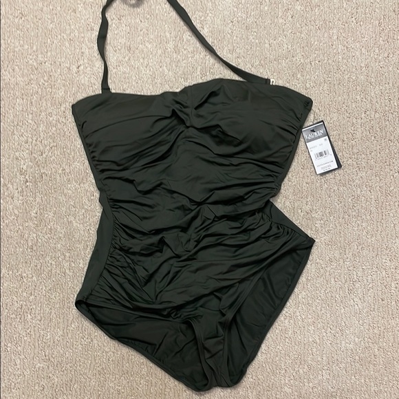 Ralph Lauren Other - Ralph Lauren Olive Green One Piece Swimsuit with Ruched Texture